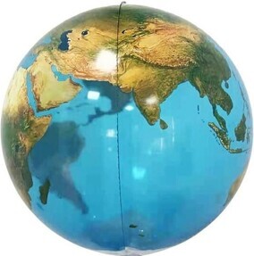 Шар 3D (22''/56 см) Сфера, Планета Земля, Глобус, 1 шт.75